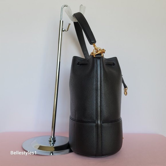 KATE SPADE Gramercy Pebbled Leather MEDIUM Bucket Bag- Black color ⭐ - Picture 9 of 16
